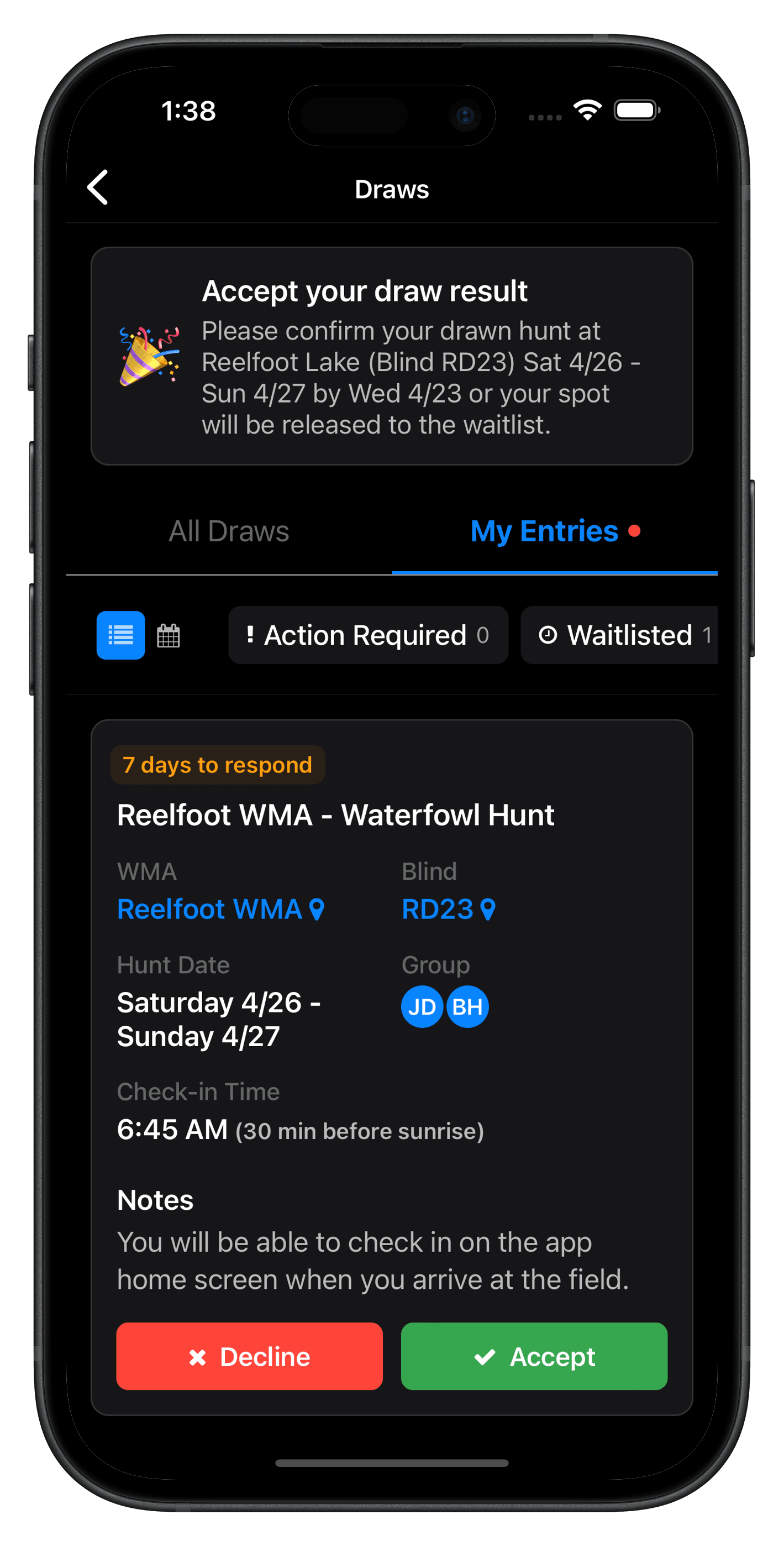 Manage your draw results and applications in one place